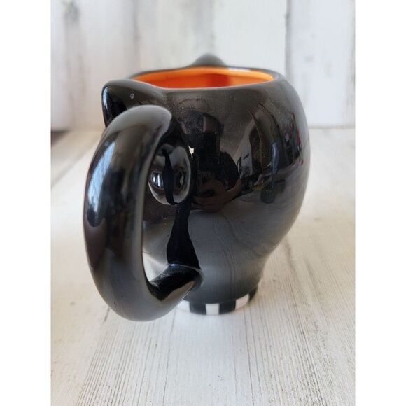 Dept 56 34599 AS IS Black‎ cat mug google eyes Halloween home decor - Picture 6 of 7